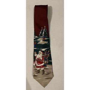 American Traditions Christmas Santa Golfing tie